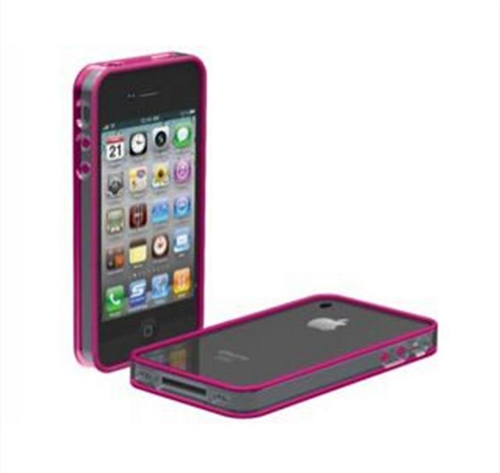 Actual product image Scosche bandEDGE Polycarbonate Case for iPhone 4/4S Clear/Pink (Apple iPhone 4, G4s)