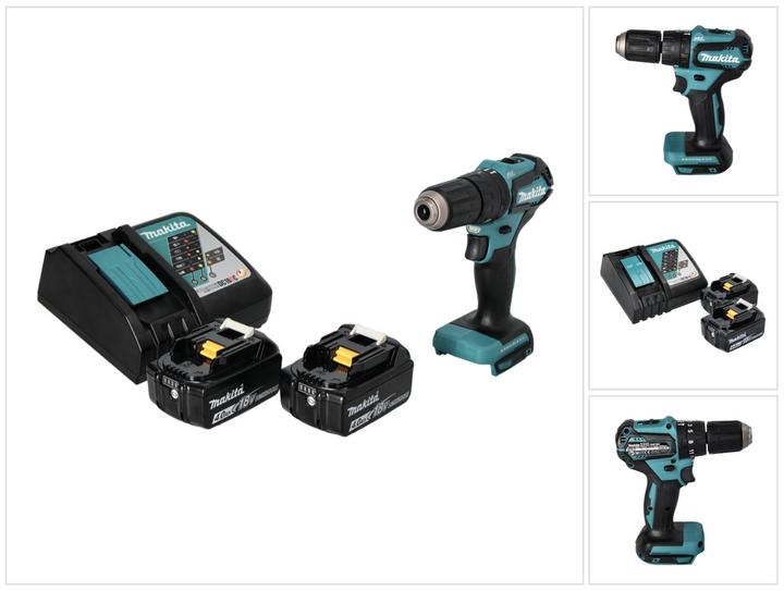 Image du produit Makita DHP 483 RM Batterie perceuse à percussion 18 V 40 Nm Brushless + 2x batterie 4.0 Ah + chargeur (Fonctionnement sur batterie)