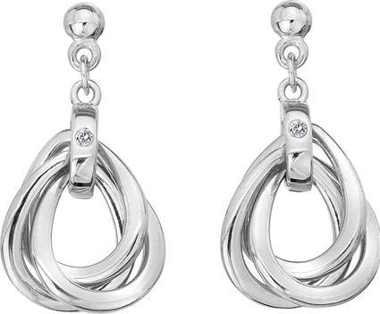 Hot Diamonds Amazing silver earrings with diamonds Trio DE644