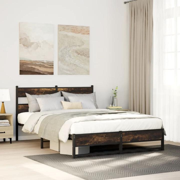 Actual product image VidaXL Metal bed Bed slatted frame double bed Bed frame without mattress 140x200cm (140 x 200)