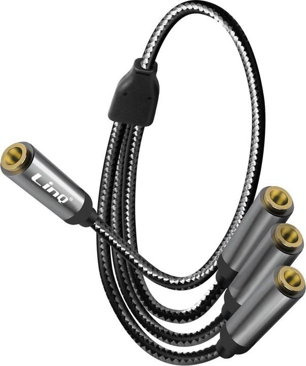 Immagine prodotto LinQ Jack da 3,5 mm femmina a 3x jack da 3,5 mm femmina (Jack da 3.5mm, Jack da 3.5mm)