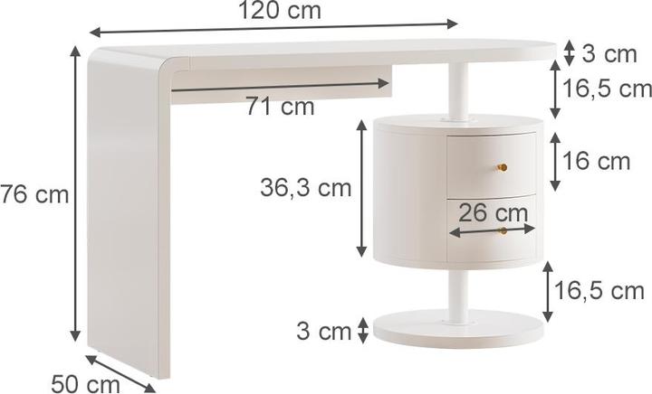 Image du produit Vicco Lara (120 x 50 x 76 cm)