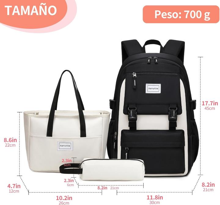 Produktbild Aamytike 3-teiliges Schulrucksack Set (27.60 l)