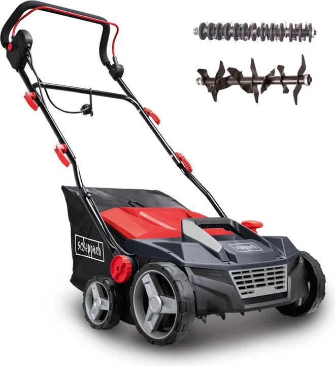 Produktbild Scheppach 38 cm 1600 W Elektro-Vertikutierer inkl. Messerwalze & Lüfterwalze