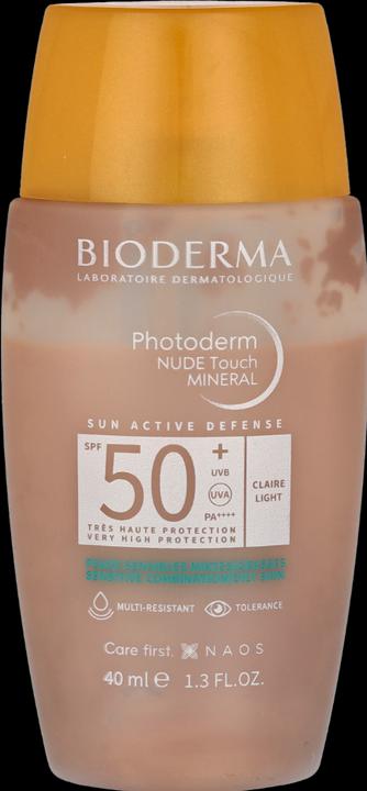 Image du produit Bioderma Photoderm Nude Touch Mineral SPF50+ claire (Crème solaire visage, SPF 50, 40 ml)