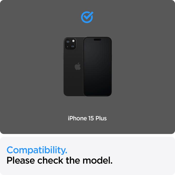 Actual product image Spigen TEMPERED GLASS ALM GLASS FC 2-PACK IPHONE 15 PLUS BLACK (2 Piece, Apple iPhone 15 Plus)