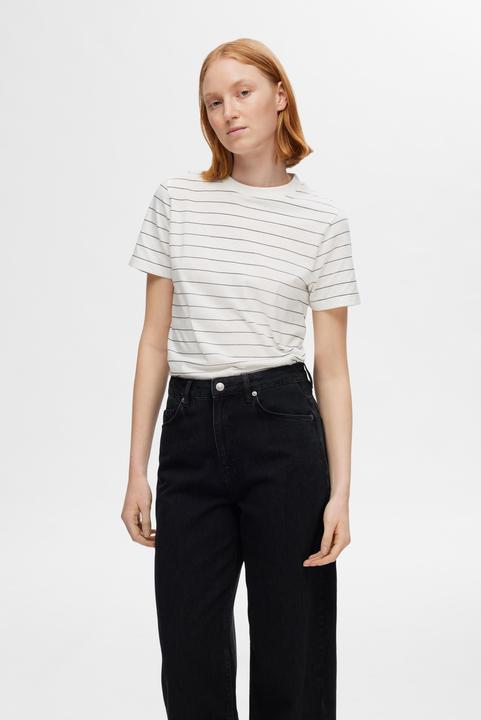 Produktbild Selected Femme Gestreiftes Baumwoll T-Shirt (M)