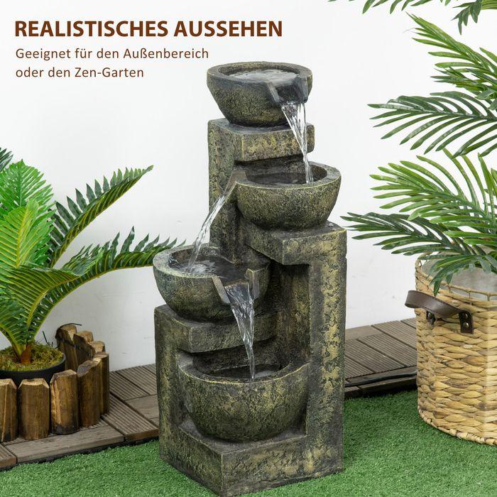 Produktbild Swisshandel24 Gartenbrunnen, einstellbare Strömung, Kunstharz, grau