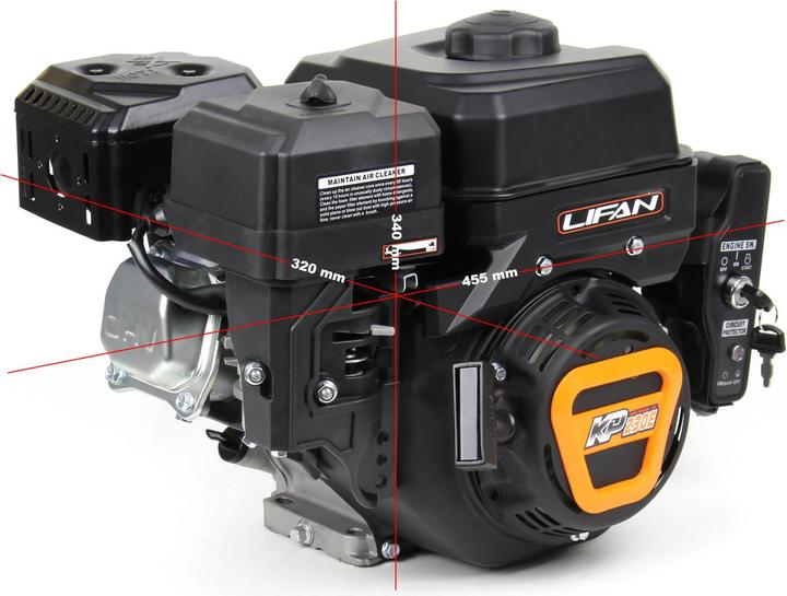 Produktbild Wiltec LIFAN KP230E 19,05mm E-Start Benzinmotor Einzylinder 6,5PS Motor Rüttelplatte Bau