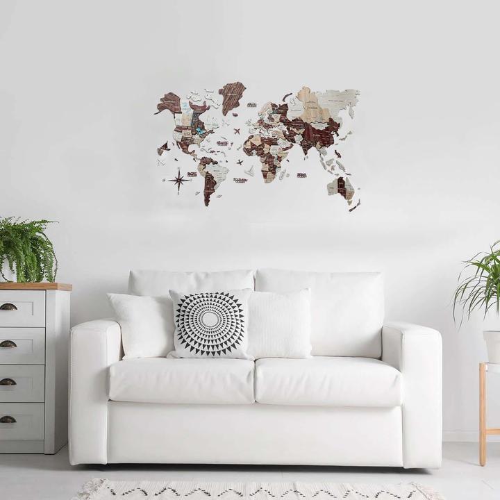 Image du produit Enjoy The Wood Carte du monde en 3D (90 x 150 cm)