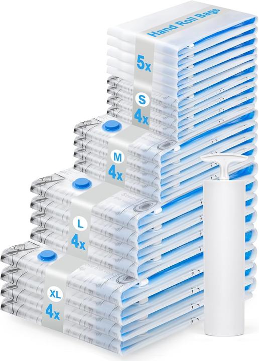 Immagine prodotto BoxLegend Set di sacchi a vuoto per vestiti (pompa a mano inclusa)
