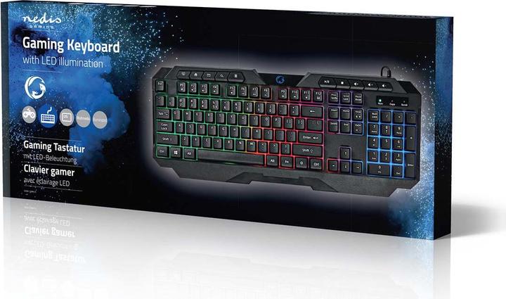 Immagine prodotto Nedis Tastiera da gioco cablata | USB Tipo-A | Tasti a membrana | LED | QWERTY | Layout USA | Lunghezza (Ing. Int., Cablato)