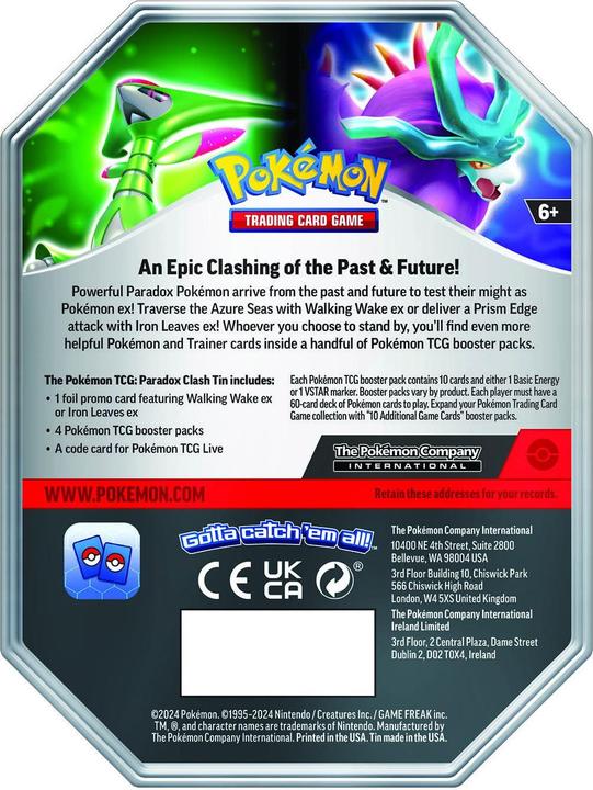 Actual product image Pokémon Paradox Clash ex Tin (English, Tin)