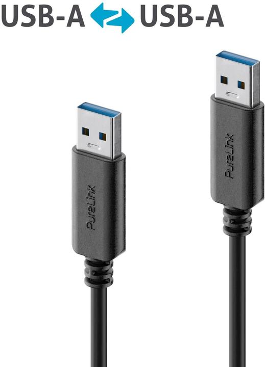 Purelink USB 3.1-Kabel (Gen 1) USB-A 2 m Schwarz (2 m, USB 3.2 Gen 1)