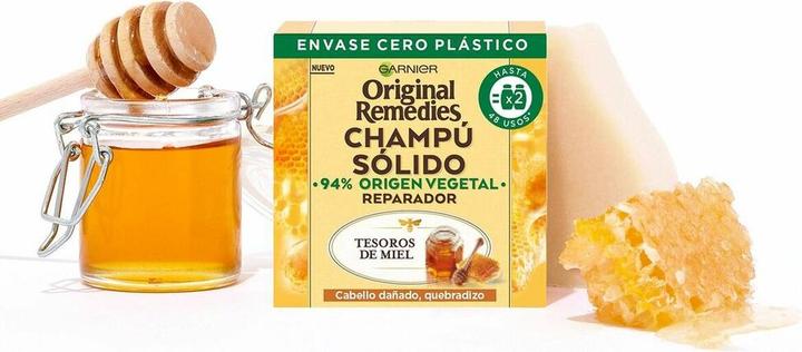 Immagine prodotto Garnier ORIGINAL REMEDIES champú sólido tesoros de miel 2 x 60 gr (Shampoo solido)