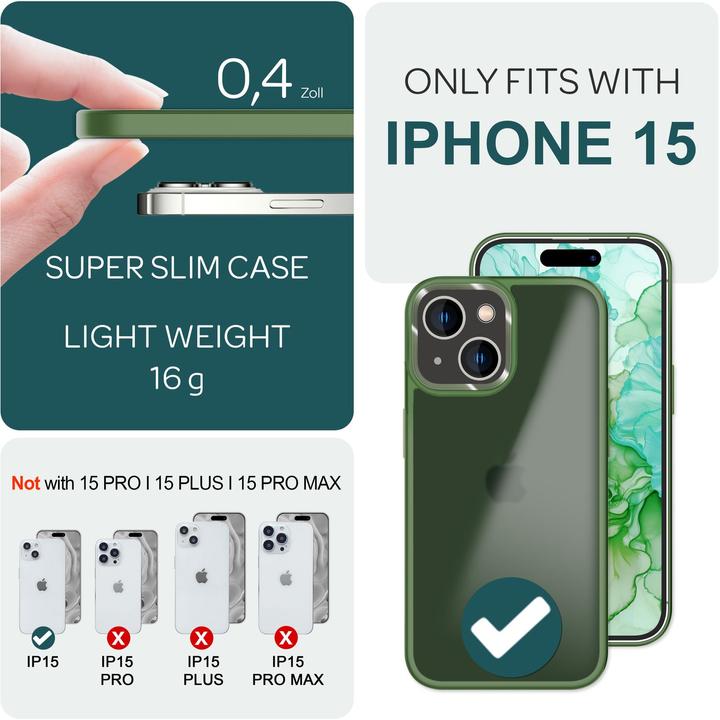 Produktbild Nalia Hybrid Hülle Matt Transparent Frosted (Apple iPhone 15)