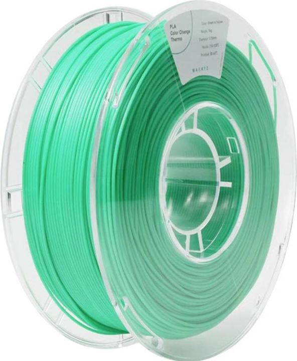 Actual product image Maertz PLA Color Change Thermo Green to Yellow 1.75 mm 1.000 g (PLA, 1.75 mm, 1000 g, Yellow, Green)