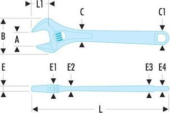Actual product image Facom Adjustable wrench (17 mm)