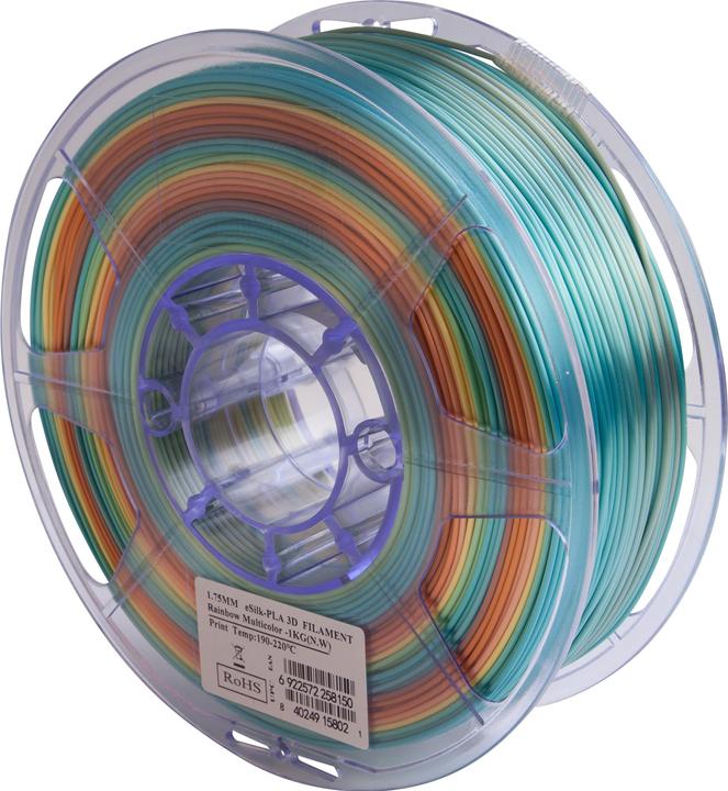 Produktbild eSUN Filament PLA Silk Regenbogen 1.75mm 1000g (PLA, 1.75 mm, 1000 g, Mehrfarbig)