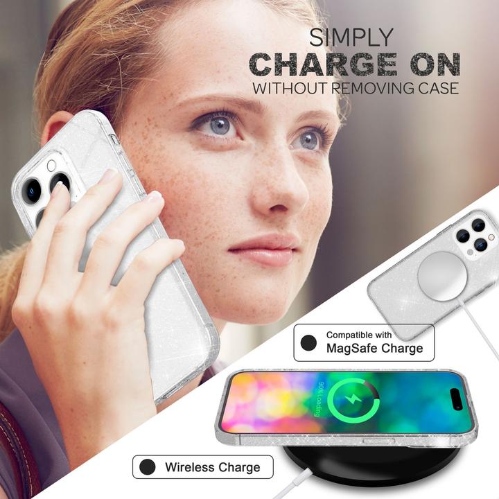 Produktbild Nalia Klare Glitzer Silikon Hülle (Apple iPhone 14 Pro)