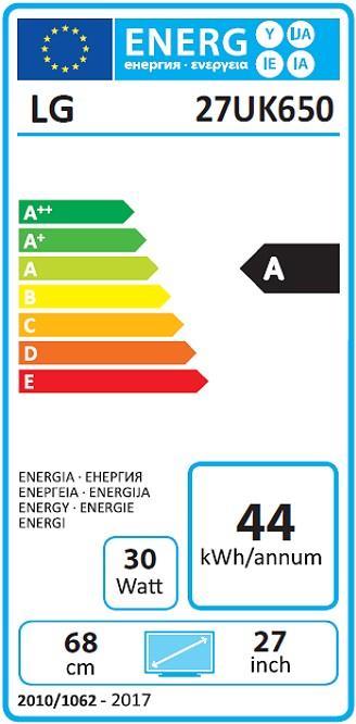 Energie-Label LG 27uk650-W (3840 x 2160 Pixel, 27")