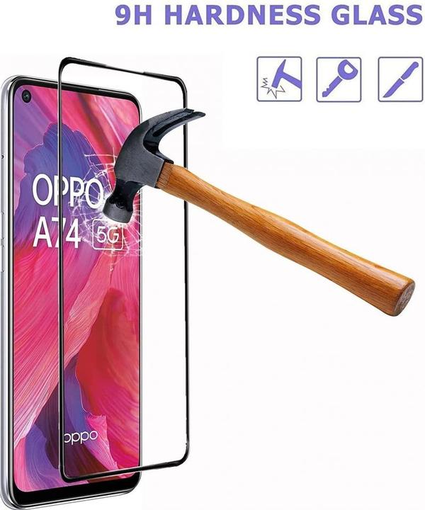 Actual product image Screenguard Oppo A74 5G Full Screen Protective Glass Film 2.5D 9H (1 Piece, Oppo A74 5G)