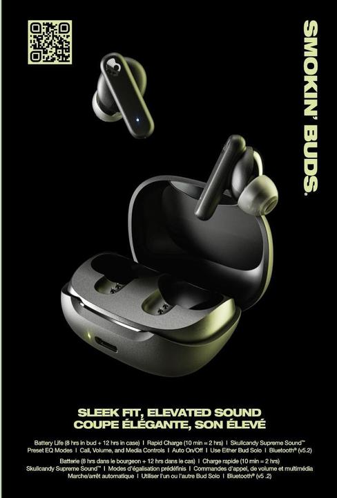 Immagine prodotto Skullcandy Smokin Buds (Nessuna soppressione del rumore, 8 h, Senza fili)