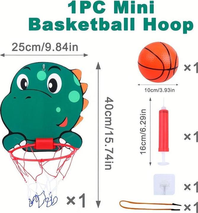 Produktbild Activity Board Mini Basketballkorb Ständer Set mit Löwe, Dinosaurier, Elefant Dschungeltiere - Happy Birthday