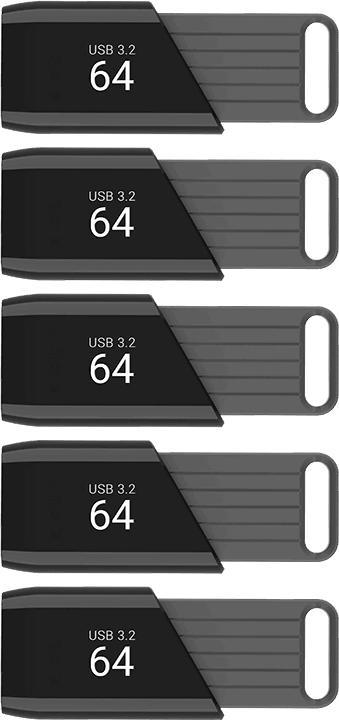 Produktbild PNY ATTACH X USB 3.2 64GB PACK X5 (64 GB, USB-A)