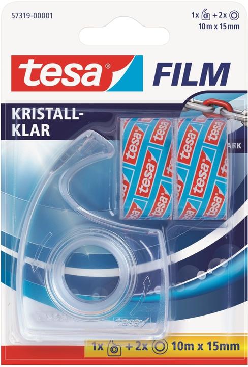 tesa tesafilm Handabroller inkl. 2 Rollen tesafilm kristall-klar (15 mm)