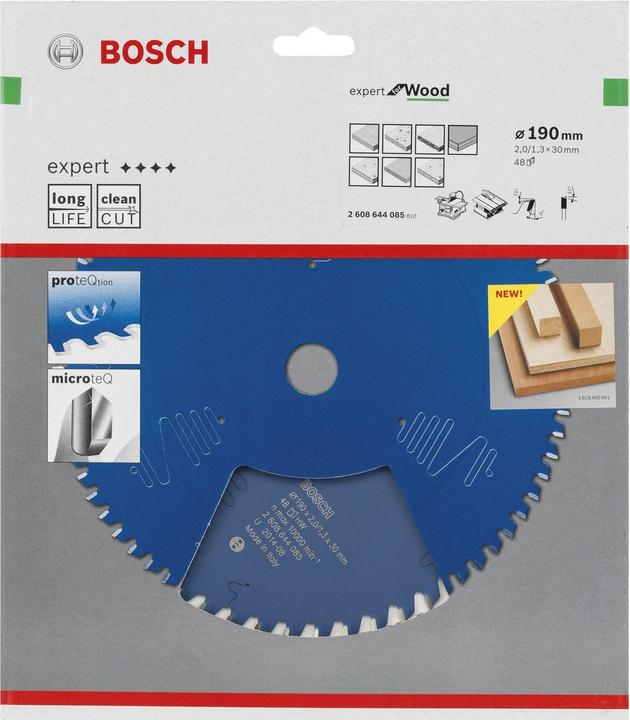 Actual product image Bosch Professional Zubehör Circular saw blade Expert for Wood, 190 x 30 x 2.0 mm, 48