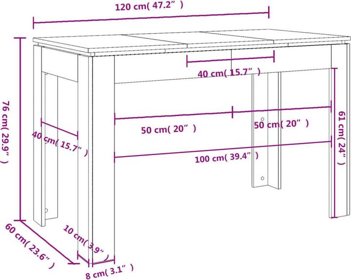 Produktbild VidaXL Leilani (120 x 60 x 76 cm)