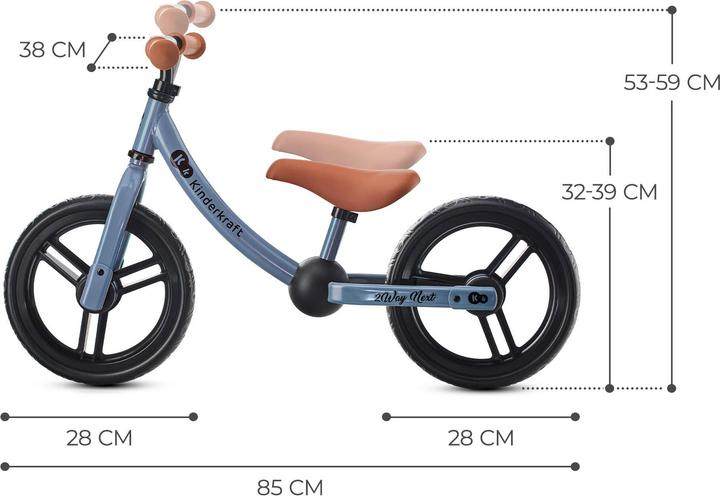Productafbeelding KinderKraft loopfiets 2WAY NEXT blauwe hemel (12")