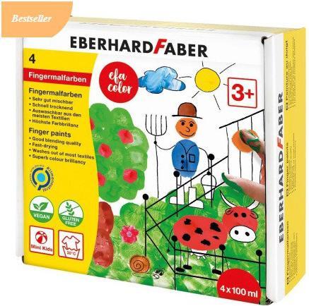 EberhardFaber Peinture au doigt 100 ml, lot de 4 (Trié, 400 ml)