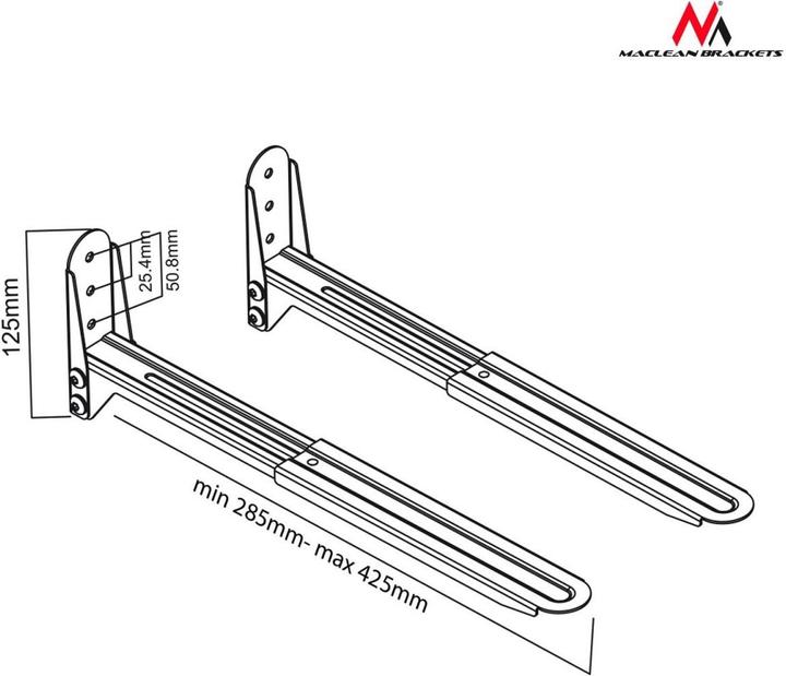 Produktbild Maclean MC-776 B MC-776 B Adjustable Wall Mount for Microwave