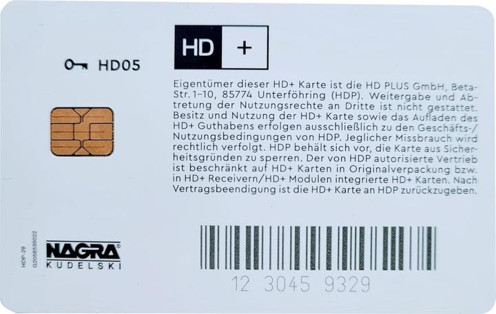 Produktbild HD+ Smartcard, Version HD05, 12 Monate (Nagravision, Smartcard)