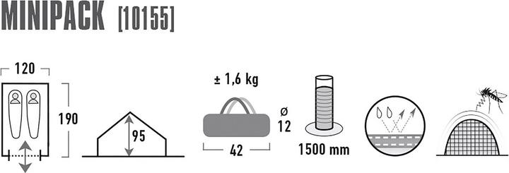 Produktbild High Peak Minipack (Kuppelzelt, 1.60 kg, 2 Personen)