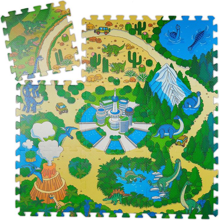 Image du produit Relaxdays Tapis-de-jeu Dinosaure (31 x 31 x 1 cm)
