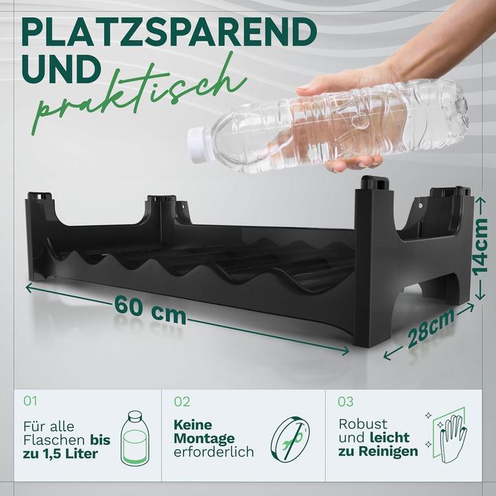 Produktbild Novaliv Flaschenregal für 36 Flaschen | Weinregal grau | Regal aus stabilem Kunststoff, stapelbar (36 Fl.)