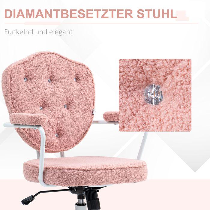 Actual product image Swisshandel24 Bürostuhl, Ergonomisch Schreibtischstuhl mit Wippfunktion, Drehbar, Rosa