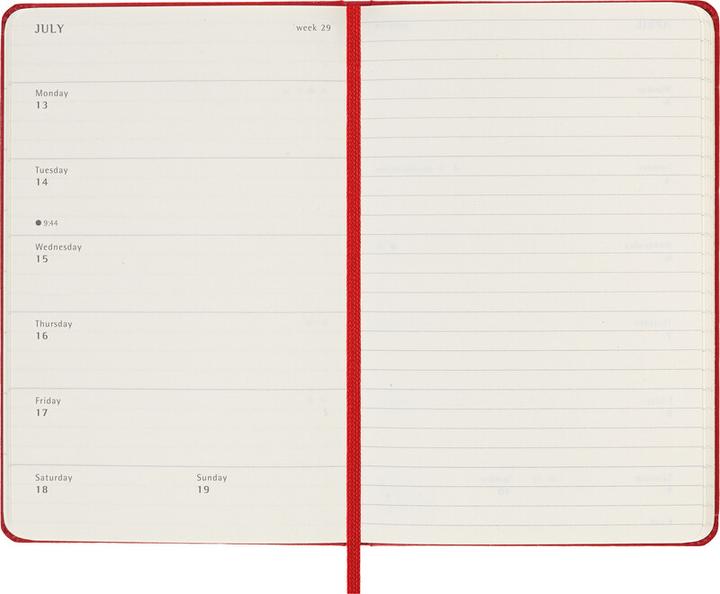 Actual product image Moleskine Schüleragenda Hard Cover Weekly Notebook (9 x 14 cm, English)