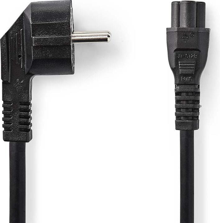 Actual product image Nedis Power cable | Earthing contact plug | IEC-320-C5 | Angled | Straight | Nickel-plated | 3.00 m | (3 m)