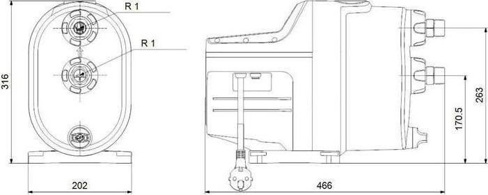 Actual product image Grundfos Domestic waterworks 230 V 50 Hz, G 1" SCALA 1 5-55 (Domestic water pump)