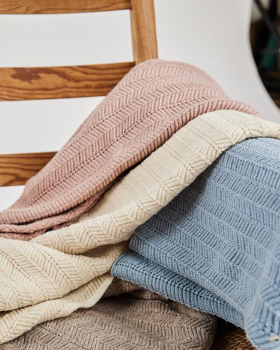 Produktbild Smallstuff - Baby blanket, fishbone, merino wool - Blue - 80x100 cm (70007-84) (80 x 100 cm)