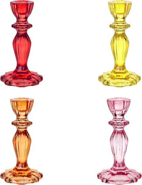 Produktbild TALKING TABLES Boho Glas Kerzenhalter gross in rot