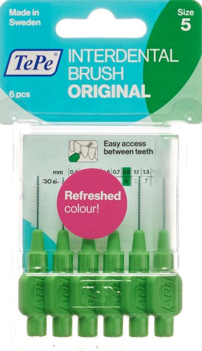 Produktbild TePe Interdental Brush 0.8mm grün (6 x, 0.80 mm)