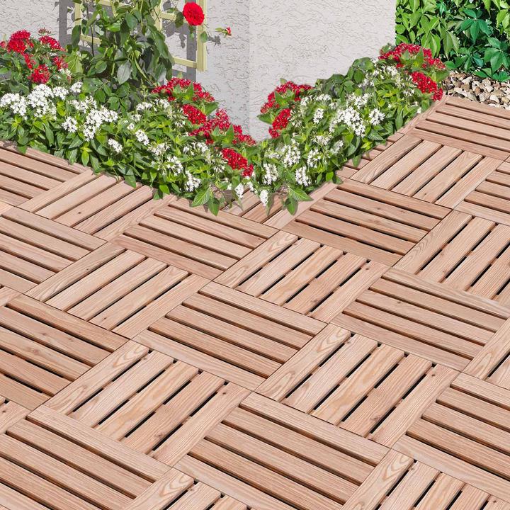 Produktbild Endorphin Holzfliesen aus Lärche 40x40 cm 6er Set (0,96qm) (6 x, 40 x 40 cm)