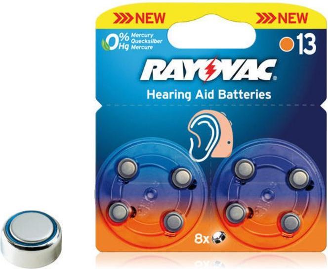 Actual product image Rayovac hearing aid battery 13 (8 pcs., PR48, 310 mAh)