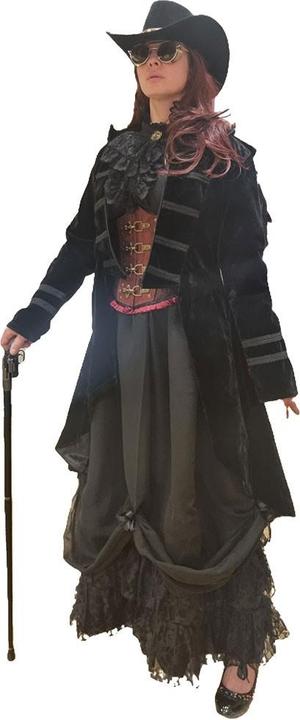 Produktbild Fasnachts-Bazar Damen Fantasy Mantel, Samt mit Kapuze (3XL)