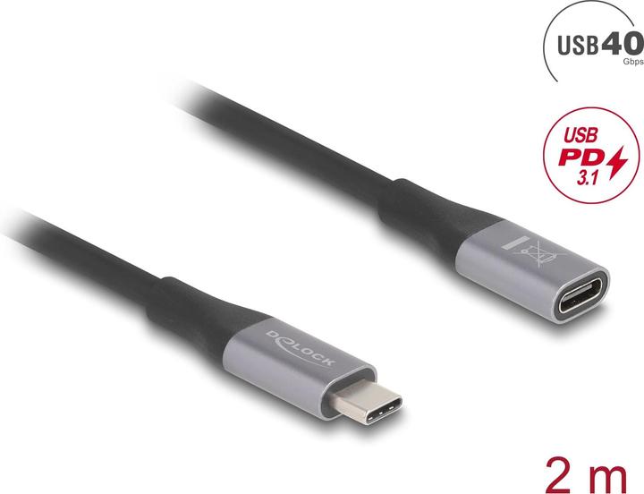 Produktbild Delock USB C – USB C (2 m, USB 4.0)
